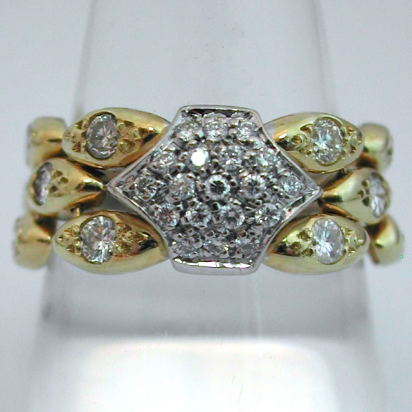 Bague diamants or 164 - Bijoux d'occasion à Paris