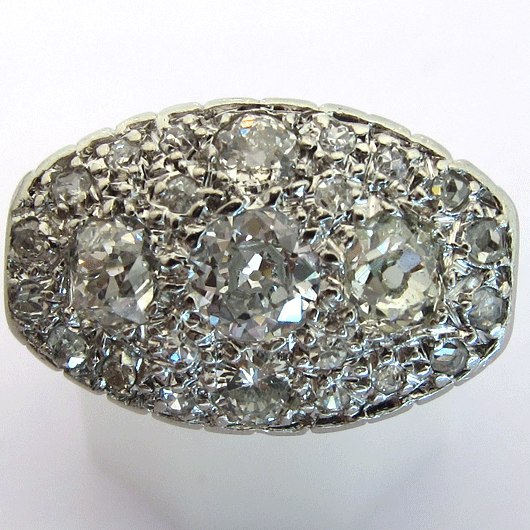 Bague chevalire diamant platine 1355