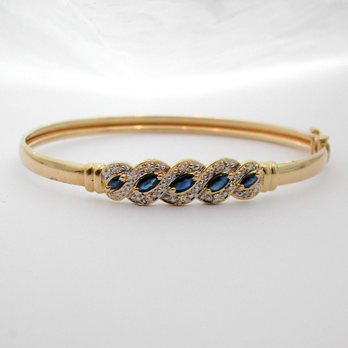 Bracelet or saphirs diamants 92 - Bijou d'occasion