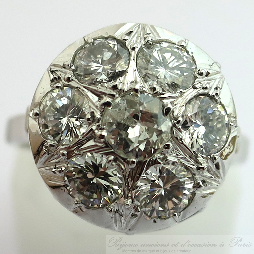 Bague ancienne sept diamants 1538