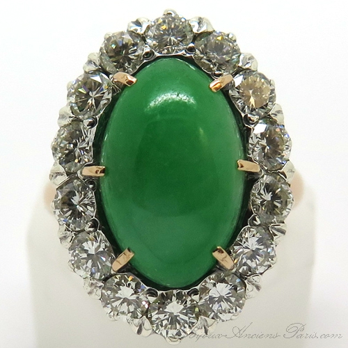 Bague jade diamants ancienne 1839