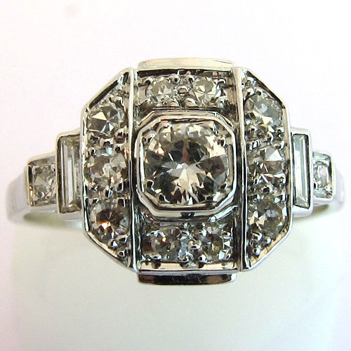 Bague platine diamants 1291