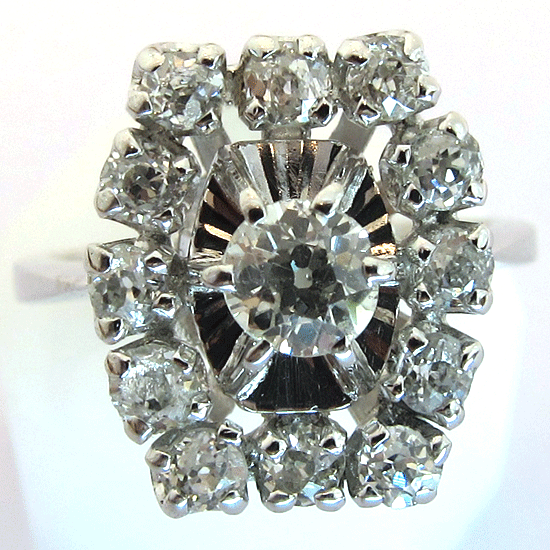 Bague diamants monture or blanc 1339