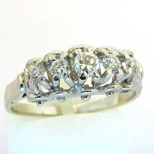 Bagues diamants occasion - Bague diamants or blanc 953 - Bijoux anciens Paris