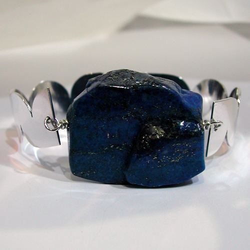 Bracelet argent lapis-lazuli 27  Bijou de crateur