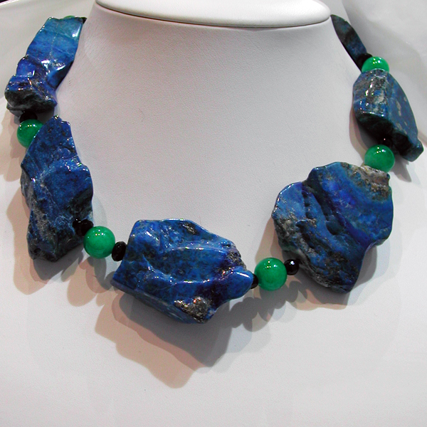Collier crateur 77  Lapis-lazuli jade imprial onyx