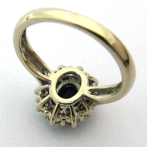 BAGUES DE FIANCAILLES VINTAGE - BAGUE OR BLANC SAPHIR DIAMANT 927-521