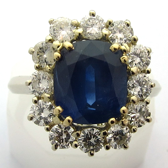 Bague or saphir diamants 911 - Bague marguerite