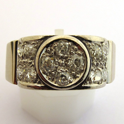 Bague art dco or platine diamants 875