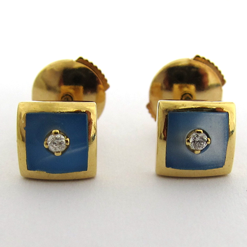Boucles d'oreilles diamant or maill 9
