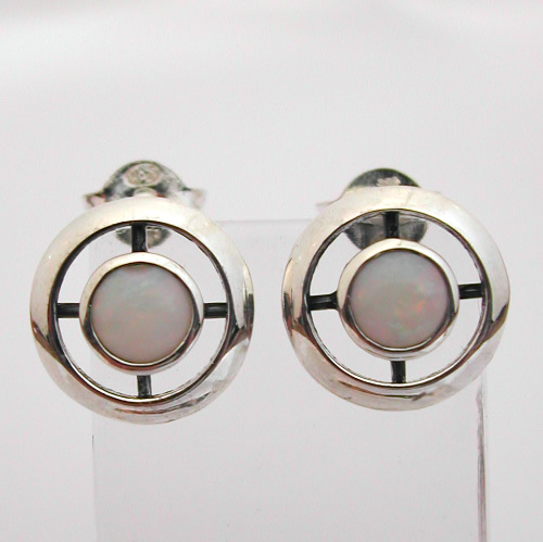 Boucles doreilles argent opales  80