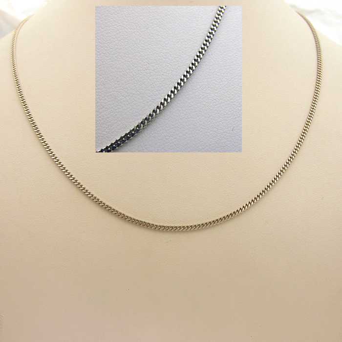 Collier or gris 130 - Chane maille gourmette