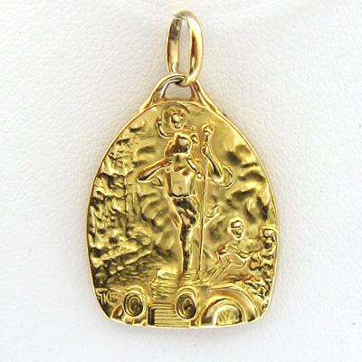 Medaille religieuse en or 117  Saint Christophe