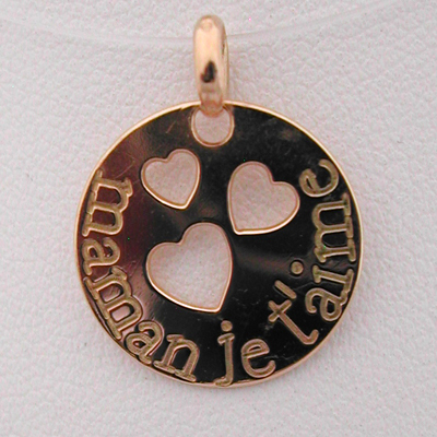 Pendentif or 113  Mdaille  Maman je taime 